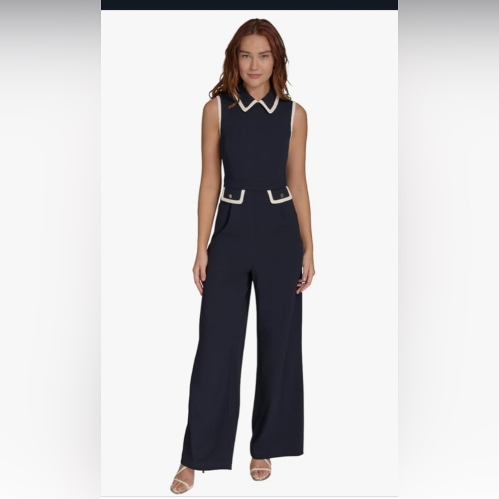 Tommy Hilfiger Navy jumpsuit with White Accents - Picture 4 of 4